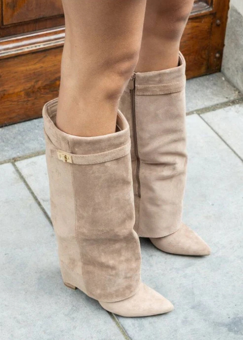 Nalia Suede Boots cream