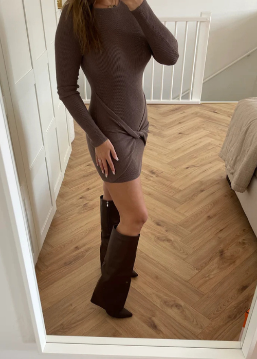 Nalia Leather Boots brown