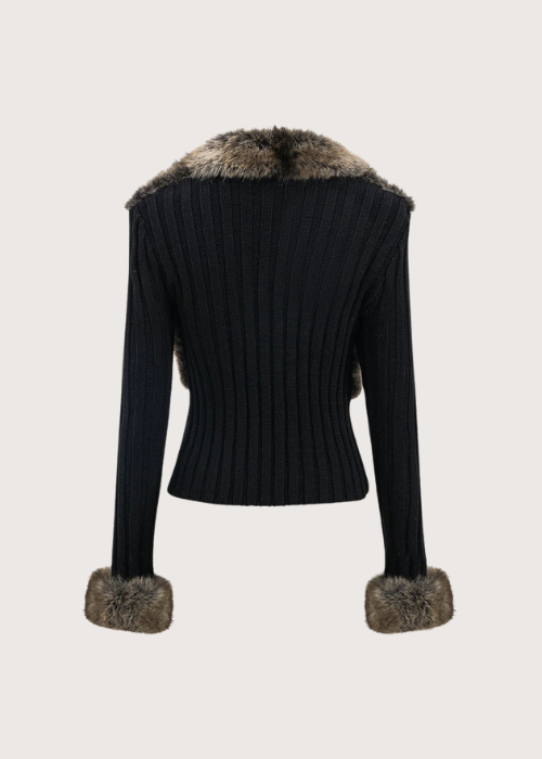 Nadia Fur-Trim Jacket black