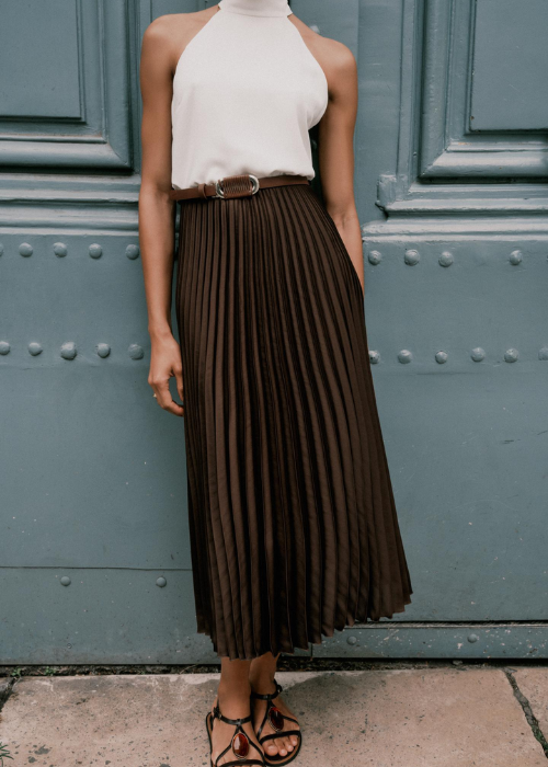 Harlow Pleated Set brown