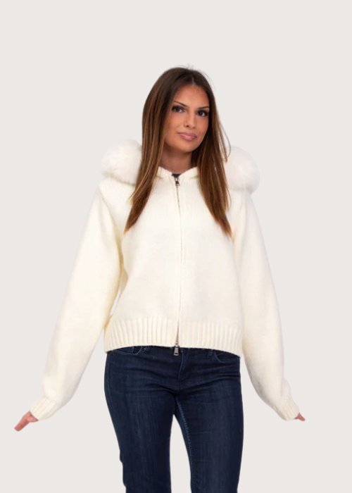 Azara Fur-Trim Jacket cream