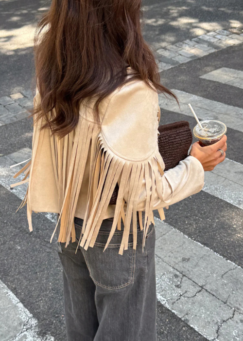 Hamala fringe jacket cream