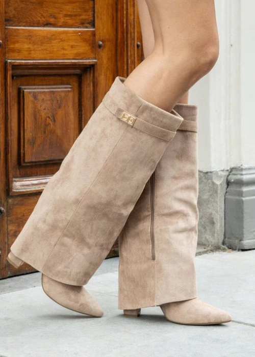 Nalia Suede Boots cream