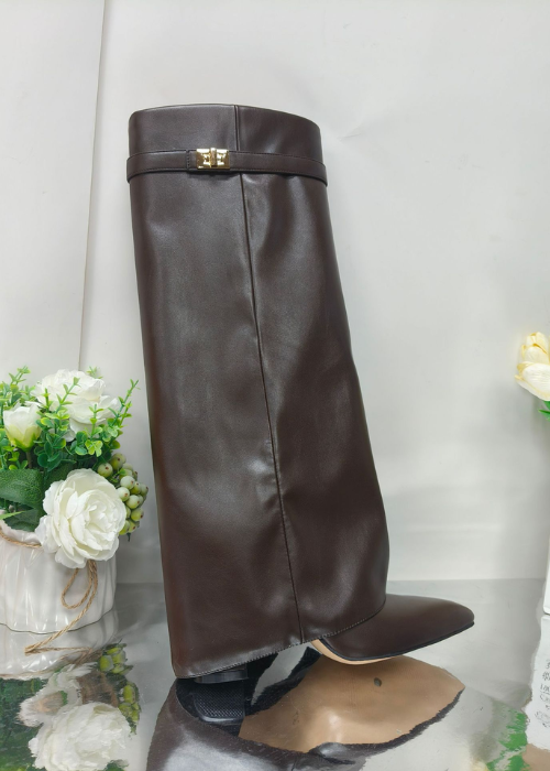 Nalia Leather Boots brown
