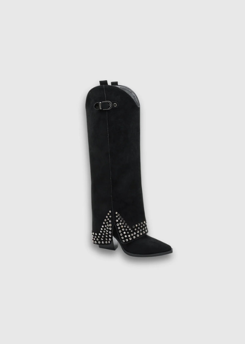 Sofia Studded Edge Boots black