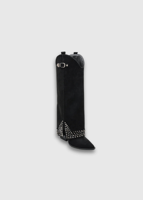 Sofia Studded Edge Boots black