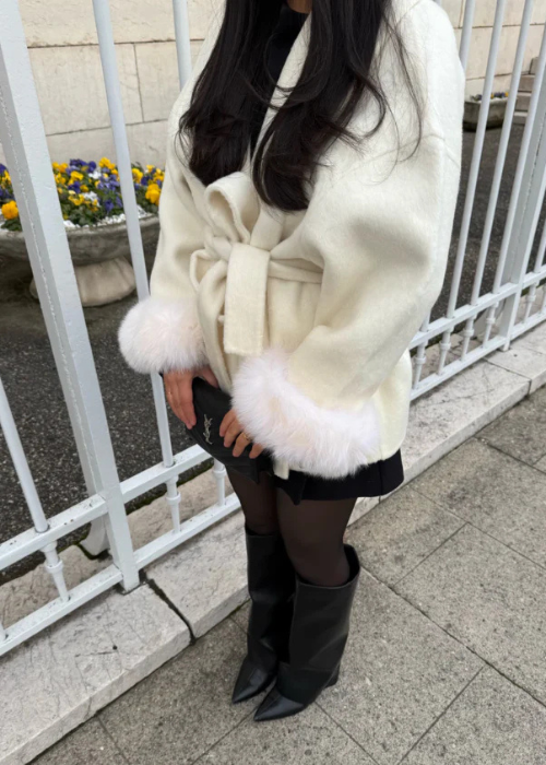 Carolina Belted Jacket white