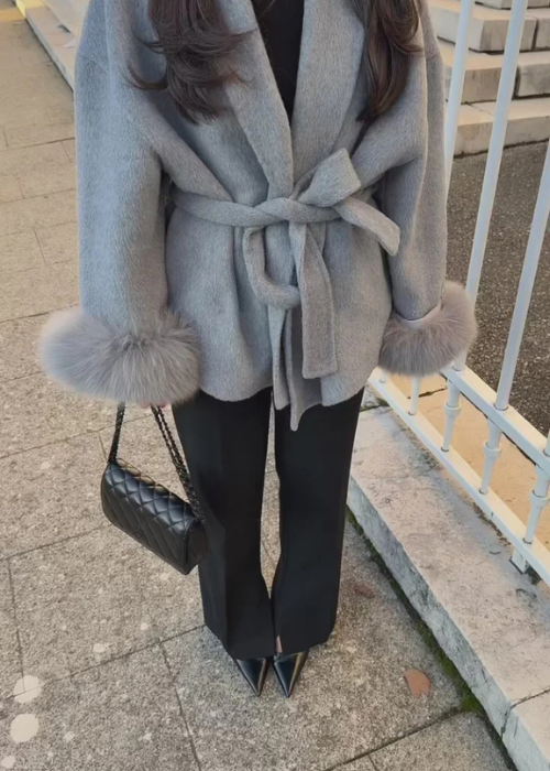 Carolina Belted Jacket grey