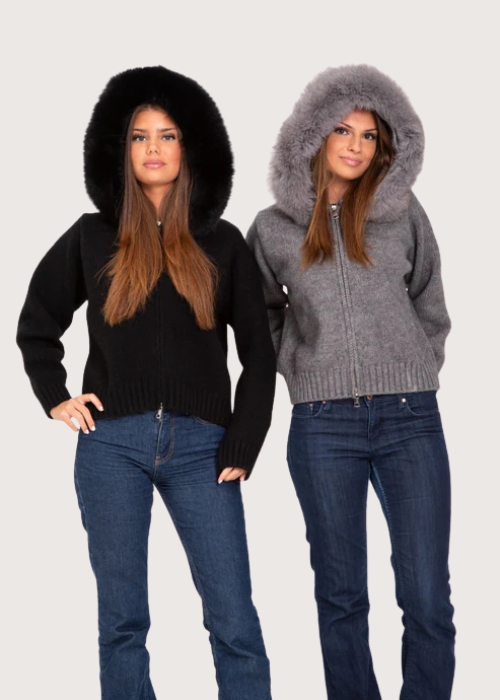 Azana Fur-Trim Jacket grey