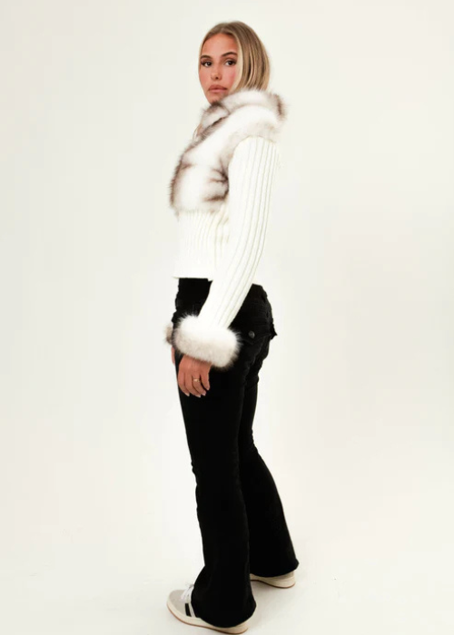 Nadia Fur-Trim Jacket white