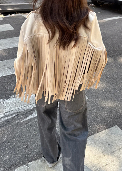 Hamala fringe jacket cream