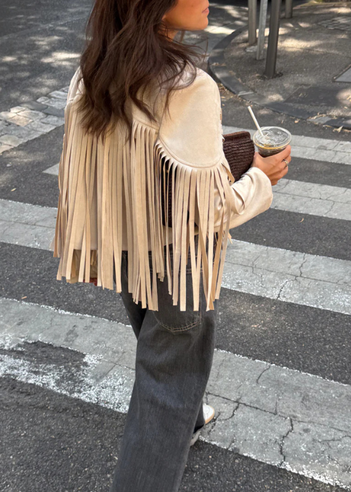 Hamala fringe jacket cream